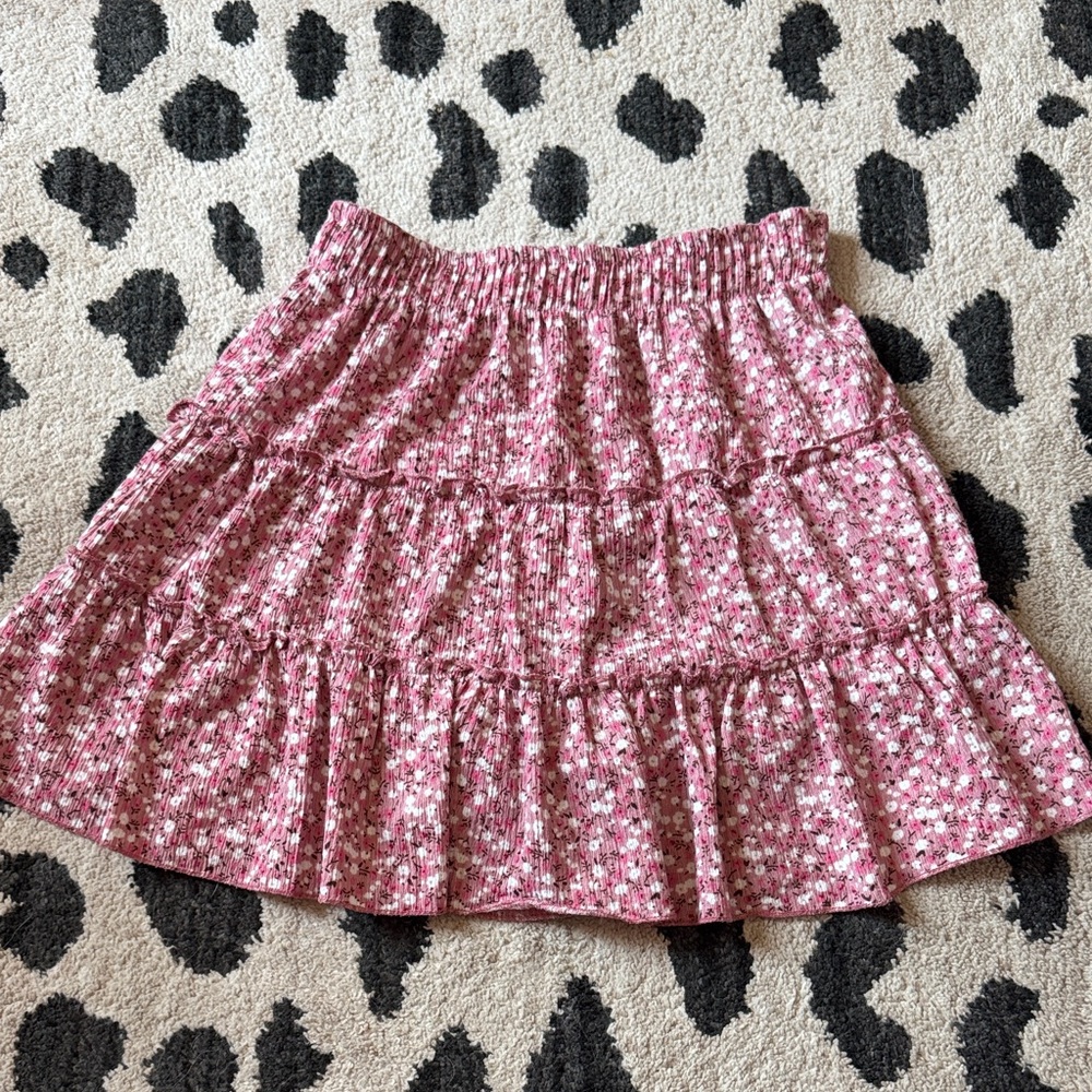 Zara Pink Floral Tiered Skort